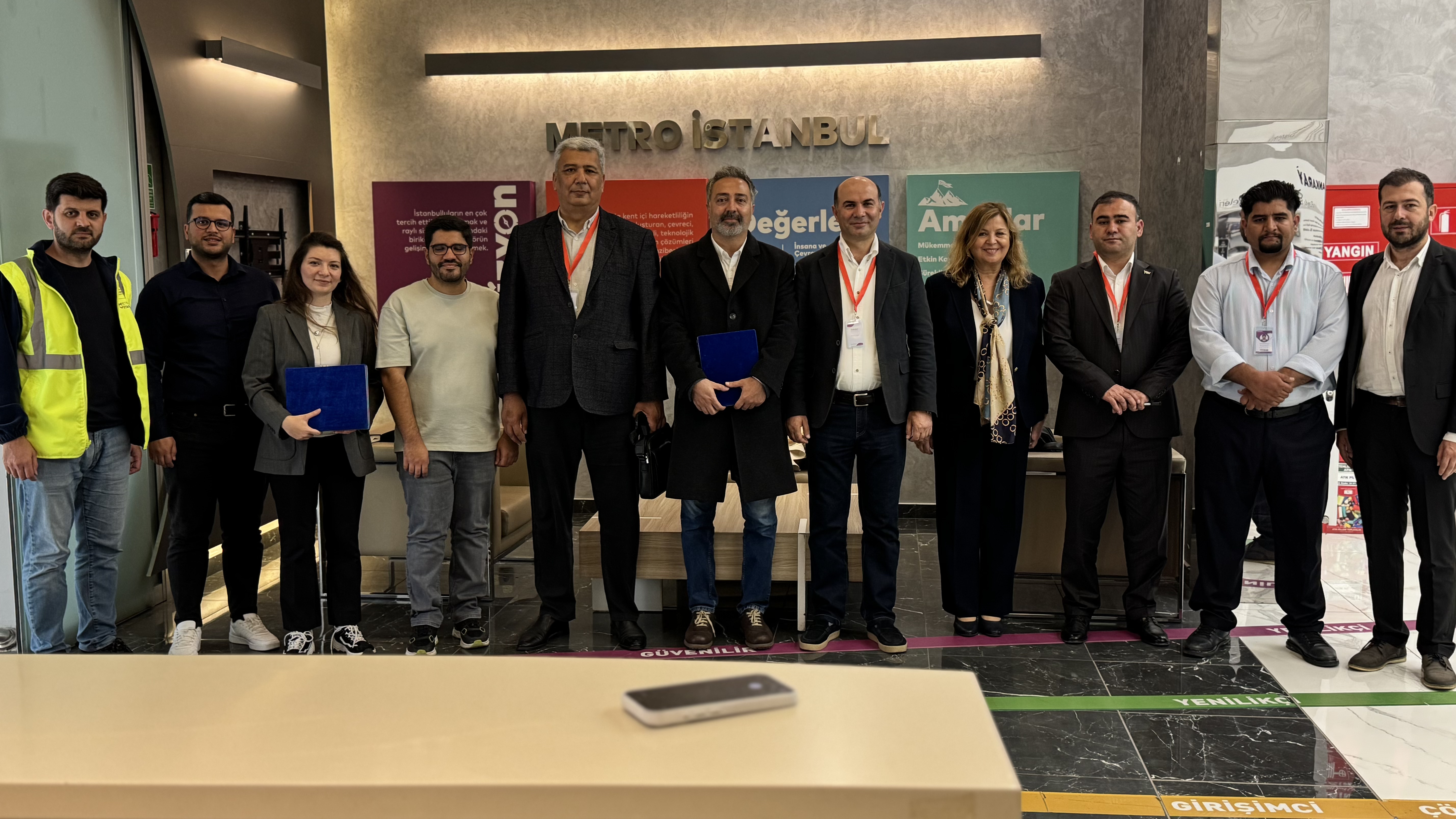 Corporate training cohort at Metro Istanbul with programme folders